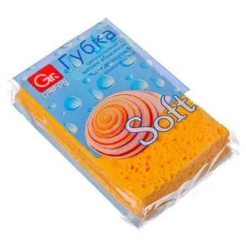 Губка целлюлозная с мягким абразивом Soft, 1 шт, GRIFON