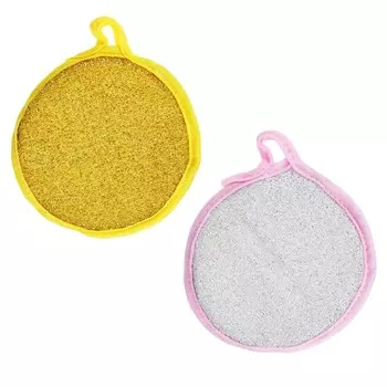 Губка для посуды, поролон, d 12 см, 2 цвета, VETTA