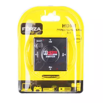HDMI переключатель FORZA 3в1, 1080p, блистер