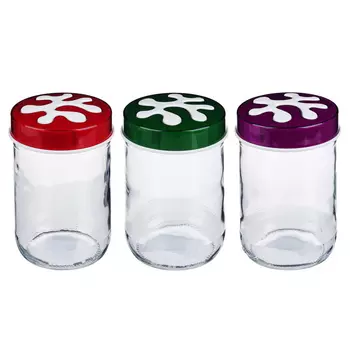 HEREVIN Пазл Банка для сыпучих продуктов, стекло, 660мл, 3 цвета, 135367-815
