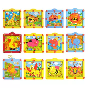 ХОББИХИТ Аппликация самоклеящаяся "Микс в рамке", 19х23см, бумага, ЭВА, 4-12 дизайнов