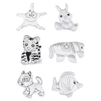 ХОББИХИТ Раскраска объемная "Микс", 4 фломастера, текстиль, пластик, 19,5х21см, 6 дизайнов