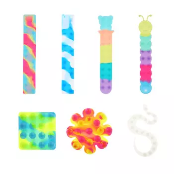 ИГРОЛЕНД Антистресс липучка, силикон, 18-26см, 7 дизайнов