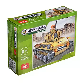 ИГРОЛЕНД Армия Конструктор Танк, 192дет., пластик, 20x15x6см