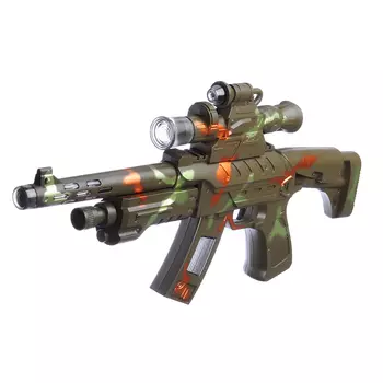 ИГРОЛЕНД Автомат с оптическим прицелом, свет, звук, пластик, 20х40,5х2,6см