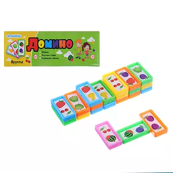ИГРОЛЕНД Домино, 21 фишка,ABS, 16х5х3см, 3 дизайна