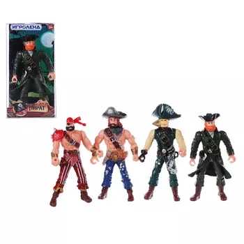 ИГРОЛЕНД Фигурка пирата, 12см, пластик, 6х12х3см, 6 дизайнов
