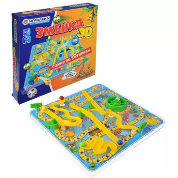 ИГРОЛЕНД Игра настольная 3D-змейки, пластик, 31,5х31,5х5,5см