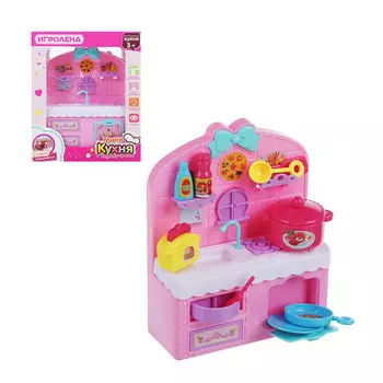 ИГРОЛЕНД Игровой набор "Мини кухня" с аксессуарами, HIPS, PP, 17х14х9см, 2 цвета