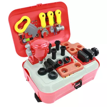 ИГРОЛЕНД Игровой набор "Плотник" в чемодане, пластик, 24х10,5х24см