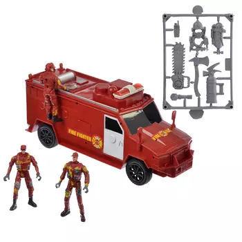 ИГРОЛЕНД Игровой набор Пожарные: машина, фигурки с акс., пластик, свет, звук, 2 LR44, 36х12,5х19см