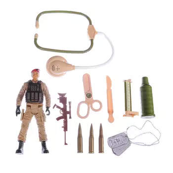 ИГРОЛЕНД Игровой набор Военный врач, пластик, звук,18,5х6х20см, 2 дизайна