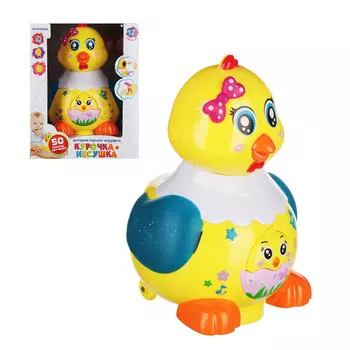 ИГРОЛЕНД Игрушка интерактивная "Курочка-несушка", свет, звук, движ., 3АА, ABS, 20х16х15см