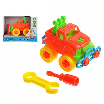 ИГРОЛЕНД Игрушка-конструктор в виде самолета/внедорожника, пластик, 17х15,5х13см, 6 дизайнов