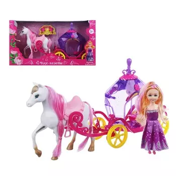ИГРОЛЕНД Игрушка в виде кареты, с куклой, ABS, 3хAG13, свет, звук, 40,3х11х21,2см