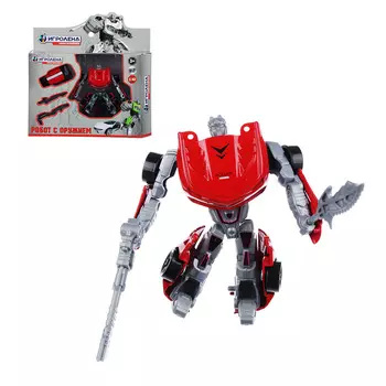 ИГРОЛЕНД Игрушка в виде Робота трансформирующегося, пластик, 12х16х3,5см, 4 дизайна