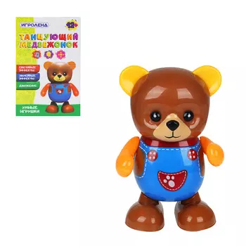 ИГРОЛЕНД Игрушка в виде танцующего медвежонка, свет, звук, движ., 3АА, пластик, 12,7х10,8х20,5см