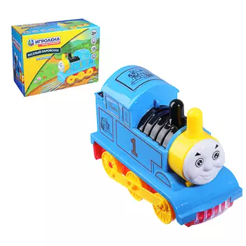 ИГРОЛЕНД Игрушка веселый паровозик, свет, звук, движение, 3АА, 17х7,8х13см