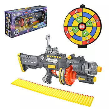 ИГРОЛЕНД Космо-бластер автомат., с подствол., барабан., поролон., пули, звук, ABS., 61,5х31х14,8см