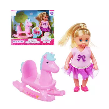 ИГРОЛЕНД Кукла маленькая с аксессуарами, пластик, полиэстер 25х19,5х10см, 4 дизайна