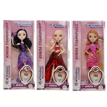 ИГРОЛЕНД Кукла с цветными волосами, пластик, полиэстер, 29см, 3 дизайна