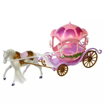 ИГРОЛЕНД Лошадь с каретой для маленькой куколки, пластик, 34х17х10,5см