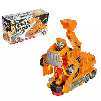 ИГРОЛЕНД Машинка авто-трансформация, свет, звук, движение, 2АА, пластик, 20,2х7,5х11,5см