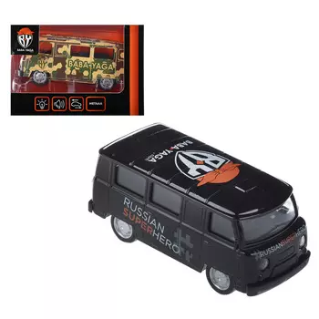 ИГРОЛЕНД Машинка "Микроавтобус BY", металл, свет+звук+инерция, 2 дизайна, 11х4,5х4,5см