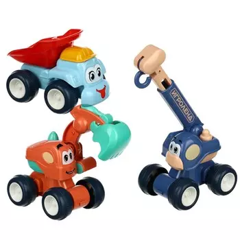 ИГРОЛЕНД Машинка в виде спецтехники, инерция, трещотка, ABS, 12-14х8х8-11см, 3 дизайна