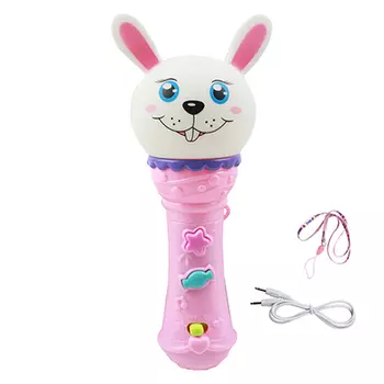 ИГРОЛЕНД Микрофон-караоке с силиконовой головой, свет, звук, полимер, пит. 3ААА, 21х9х7см