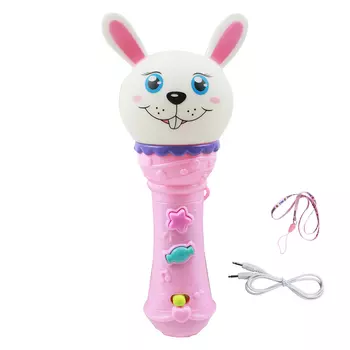 ИГРОЛЕНД Микрофон-караоке с силиконовой головой, свет, звук, полимер, пит. 3ААА, 21х9х7см