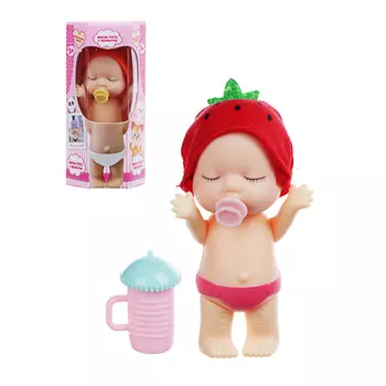 ИГРОЛЕНД Мини-пупс с аксессуарами, аромат, писает, пьет, 7,5см, пластик 5х10х4,4см, 3-6 дизайнов