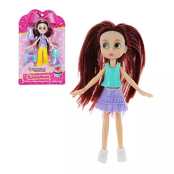 ИГРОЛЕНД Миникукла, 17см, с платьями и аксессуарами, PP, PVC, 20х16х5см, 2 дизайна