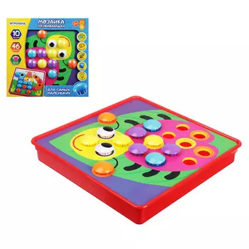 ИГРОЛЕНД Мозаика развивающая, крупные детали,10-12 карточек, PP, картон, 31х30х5см, 3 дизайна