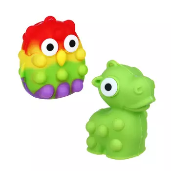 ИГРОЛЕНД Мялка ПОПИТ "Пучеглазики" пупырка, резина, 7х9см, 6 цветов