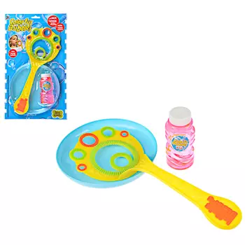 ИГРОЛЕНД Мыльные пузыри с тарелочкой, 3пр., 118мл, мыльный р-р, ABS, 21,5х36х2,5см