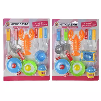 ИГРОЛЕНД Набор детской посуды, пластик, 2 дизайна, 200077733