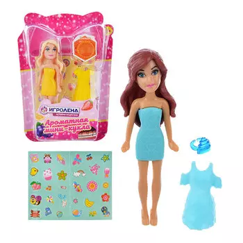 ИГРОЛЕНД Набор игровой маленькая куколка с аксесс., 3пр., аромат, PP,PVC,ABS, 12х9х2,3см, 4 дизайна