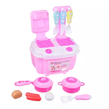 ИГРОЛЕНД Набор игровой "Мини-кухня с аксессуарами", полипропилен, 19х13х13см, 2 цвета