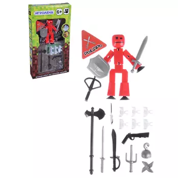 ИГРОЛЕНД Набор игровой "Мир Квадратов", анимация, фигурка с аксессуарами, пластик, 23,8х12,7х2,7 см