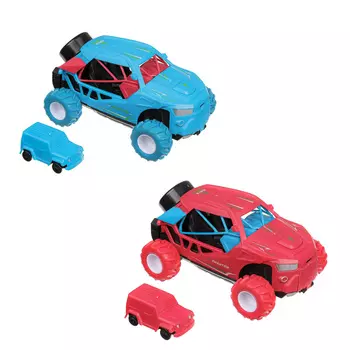 ИГРОЛЕНД Набор из 2-х машин Внедорожник-катапульта, запуск от бампера, ABS,PP, 16x11x9см