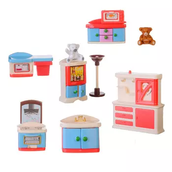 ИГРОЛЕНД Набор мебели с фигурками, пластик, 25,5Х16Х4см