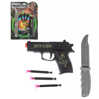 ИГРОЛЕНД Набор оружия, 6-7пр.,PP, PVC, 14х20х3см, 2дизайна