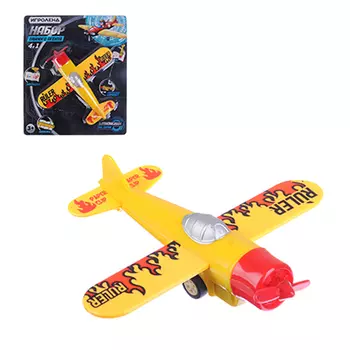 ИГРОЛЕНД Набор тайного агента 4в1: ручка-линейка-закладка-самолет, пластик, 16х18,5х3,5см, 2 дизайна