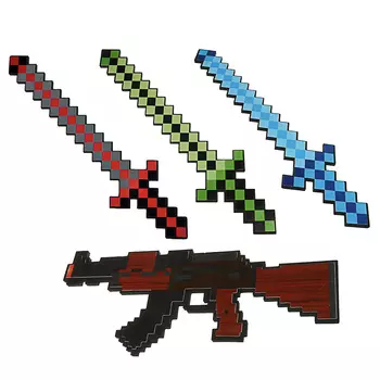 ИГРОЛЕНД Оружие игровое меч/автомат "Мир Квадратов", EVA, 38-61х14,7-15х1,1см, 2 дизайна