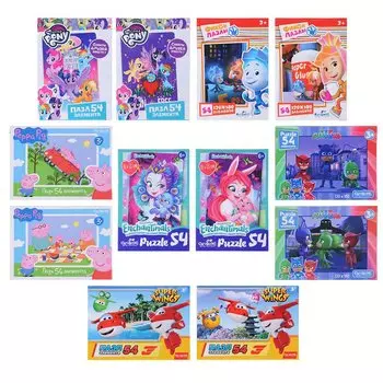 ИГРОЛЕНД Пазл 54 детали Мультфильмы, картон, 18х13см, Origami, 8-12 дизайнов