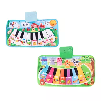 ИГРОЛЕНД Пианино музыкальное напольное, звук, 3хАА, PP, текстиль, 15х30х4см, 2 дизайна