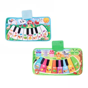 ИГРОЛЕНД Пианино музыкальное напольное, звук, 3хАА, PP, текстиль, 15х30х4см, 2 дизайна