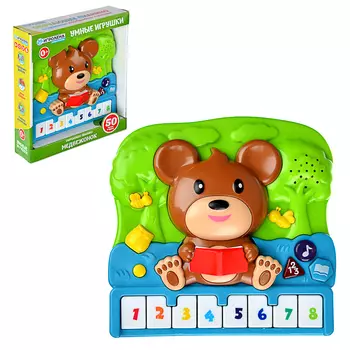 ИГРОЛЕНД Пианино обучающее "Медвежонок", 7 песен, ABS, 2хААА, 20х18х5см