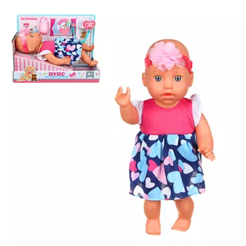 ИГРОЛЕНД Пупс интерактивный со звуком, движение, 33см, 3хААА, винил, ABS, 36х25,5х17,5см